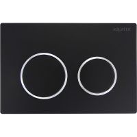 Клавиша смыва Aquatek Small TDI-0000003 Черная матовая ободок Хром — фото 1, Комплектующие для душевого оборудования