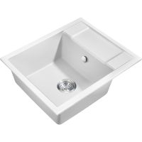 Кухонная мойка Milacio Navarra 60 Cuarzo MC.77072 / из искусственного камня / белая / с правым крылом — фото 1, Кухонные мойки