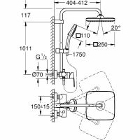 Товар: Душевая система Grohe Tempesta Cube 250 26692001 Хром - фото 5 Душевая система Grohe Tempesta Cube 250 26692001 Хром — фото 5, Душевые стойки