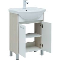 Товар: Тумба с раковиной Aquanet Донна 60 Белый дуб Белая арт-298579 - фото 4 Тумба с раковиной Aquanet Донна 60 Белый дуб Белая арт-298579 — фото 4, Тумбы с раковиной