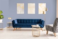 Обои Hygge 77 Colors C8 04 Флизелин (1*10,05) Синий, Однотонные — фото 2, Обои для стен