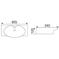 Товар: Раковина CeramaLux 80 STR4282B Белая - фото 3 Раковина CeramaLux 80 STR4282B Белая — фото 3, Раковины