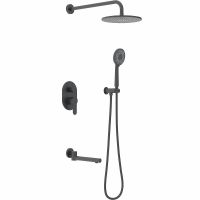 Душевая система Berges Nardis 3R 071014 Черная матовая — фото 1, Встраиваемые душевые комплекты