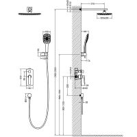 Душевая система Timo Helmi Черная арт-SX-4069/03SM — фото 3, Встраиваемые душевые комплекты