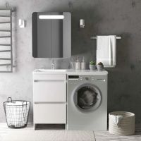 Тумба с раковиной Orange Optima 110 Op-110TUW+RAL Белый глянец — фото 8, Тумбы с раковиной