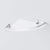 Стеклянная полка AM.PM Sense L A7456100 угловая Серебристая — фото 4, Полки для ванной и душа