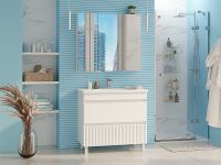 Тумба с раковиной Misty Мира 90 УТ000022789 Белая матовая — фото 6, Мебель для ванной