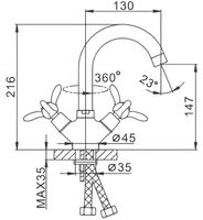 Товар: Смеситель для раковины Frap H12 F1312 Хром - фото 3 Смеситель для раковины Frap H12 F1312 Хром — фото 3, Смесители