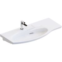 Раковина Kerama Marazzi Riva 100 L RV.wb.100Lh Белая глянцевая — фото 1, Раковины встраиваемые сверху