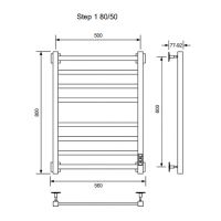 Электрический полотенцесушитель Ника Step-1 80/50 U Хром — фото 2, Электрические полотенцесушители