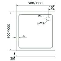 Душевой поддон из искусственного камня Veconi Tezeo 80x80 TZ08-80K-01-19C3 Белый — фото 3, Душевые поддоны из искусственного камня
