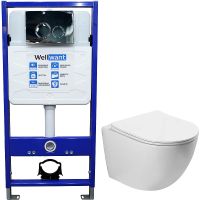 Комплект унитаза Vincea Globo VT1-14S с инсталляцией WellWant Standart 50 WWISI1110B с сиденьем Микролифт и клавишей смыва Хром глянцевый — фото 1, Комплекты унитаз + инсталляция