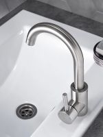 Смеситель для раковины Ростовская Мануфактура Сантехники SUS124-001F-1 Нержавеющая сталь — фото 8, Смесители