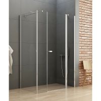 Душевой уголок New Trendy New Soleo Chrome 110х100 K-0372 профиль Хром стекло прозрачное — фото 2, Душевые уголки