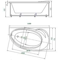 Акриловая ванна Aquatek Бетта 160x97 L BET160-0000169 без панелей, каркаса и слив-перелива — фото 3, Акриловые ванны