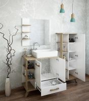 Товар: Тумба с раковиной Sanflor Ингрид 80 С12474 Белая Вяз швейцарский - фото 3 Тумба с раковиной Sanflor Ингрид 80 С12474 Белая Вяз швейцарский — фото 3, Мебель для ванной