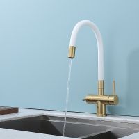 Смеситель для кухни Splenka S70.64.03 Золото матовое Белый — фото 18, Смесители для кухни