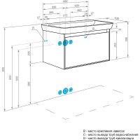 Тумба под раковину Aquaton Либерти 70 1A279801LYC70 подвесная Дуб эльвезия Белая — фото 26, Тумбы под раковину