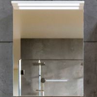 Зеркальный шкаф Бриклаер Кристалл 56 4627125415982 с подсветкой Белый — фото 1, Зеркальные шкафы в ванную