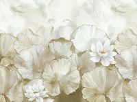 Панно Zambaiti Parati Satin Flowers IV Z66875 Винил на флизелине (3*5,1) Бежевый/Коричневый, Листья/Цветы — фото 2, Обои для стен