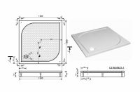 Душевой поддон из искусственного камня Эстет Гамма 100х100 ФР-00000957 Белый — фото 4, Душевые поддоны