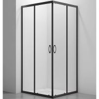 Душевой уголок Veconi Rovigo RV-101B 80х80 RV101B-80-01-C5 профиль Черный матовый стекло прозрачное — фото 1, Душевые уголки