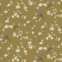 Обои LOYMINA La Belle Epoque BQ5 004 Винил на флизелине (1*10,05) Коричневый/Золото, Деревья/Птицы — фото 1, Обои для стен