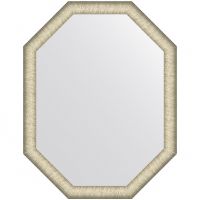 Зеркало Evoform Octagon 90x70 BY 7427 в багетной раме - Брашированное серебро 59 мм — фото 1, Мебель для ванной