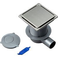 Душевой трап Logan L004-150 306894 с решеткой Нержавеющая сталь / под плитку — фото 1, Трапы для душа