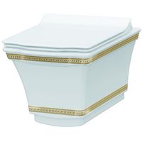 Унитаз Boheme Hermitage 951-G подвесной Белый с узором Золото без сиденья — фото 1, Унитазы