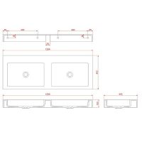 Раковина Boheme Armadi Art Flat 120 888-120 двойная Белая матовая — фото 5, Раковины