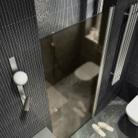 Товар: Душевая дверь Maybah Glass MGD-799-5 600x1980 на монопетле Хром матовый стекло бронзовое матовое - фото 4 Душевая дверь Maybah Glass MGD-799-5 600x1980 на монопетле Хром матовый стекло бронзовое матовое — фото 4, Душевые двери в нишу