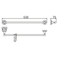 Полотенцедержатель CeramaLux Luxury 57508 Черный Золото — фото 2, Полотенцедержатели