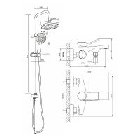 Душевая система Orange Organic M27-932cr Хром — фото 8, Душевые стойки