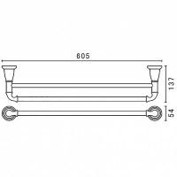 Полотенцедержатель Art&Max Bianchi AM-3648AW-Do двойной Золото — фото 2, Полотенцедержатели
