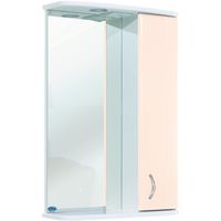 Зеркало со шкафом Bellezza Астра 55 4614908001074 с подсветкой R Бежевое — фото 1, Зеркальные шкафы в ванную