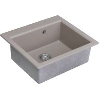 Кухонная мойка Aquaton Линеа 58 1A733032LW250 Серый шелк — фото 2, Кухонные мойки