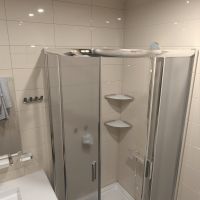 Стеклянная полка Altasan Лотос ЛТ71Х угловая Хром — фото 3, Полки для ванной и душа