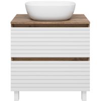 Товар: Тумба под раковину Brevita Dakota 70 DAK-07070-19/01-2Я Белая матовая Дуб Галифакс олово - фото 2 Тумба под раковину Brevita Dakota 70 DAK-07070-19/01-2Я Белая матовая Дуб Галифакс олово — фото 2, Мебель для ванной