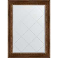 Зеркало Evoform Exclusive-G 104х76 BY 4191 с гравировкой в багетной раме - Римская бронза 88 мм — фото 1, Мебель для ванной