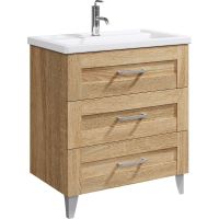 Тумба под раковину Aqwella Фостер 80 FOS01083DS Дуб сонома — фото 1, Мебель для ванной