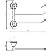 Полотенцедержатель Migliore Provance 17635 поворотный Бронза — фото 2, Полотенцедержатели