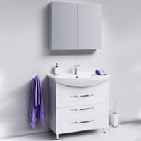 Товар: Тумба под раковину Aqwella Аллегро 85 Agr.01.08/3 Белая - фото 4 Тумба под раковину Aqwella Аллегро 85 Agr.01.08/3 Белая — фото 4, Тумбы под раковину