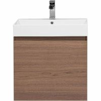 Тумба под раковину Aquanet Нью-Йорк 60 203945 подвесная Орех — фото 1, Тумбы под раковину