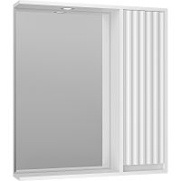 Зеркало со шкафом Brevita Balaton 75 R BAL-04075-01-П с подсветкой Белое матовое — фото 1, Зеркальные шкафы в ванную