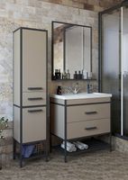 Тумба под раковину Sanflor Норд 60 С08106 Тауп Черный муар — фото 3, Тумбы под раковину