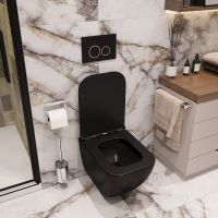 Унитаз Ceruttispa Mimi Aria MB CT8920 подвесной Черный матовый с сиденьем Микролифт — фото 4, Подвесные унитазы