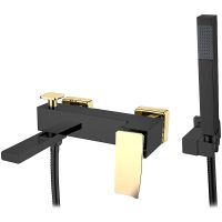 Смеситель для ванны Boheme Q 143-BG.2 Черный Золото — фото 1, Смесители