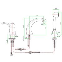 Смеситель на борт ванны Webert Aurora AU850701010 Золото — фото 3, Смесители