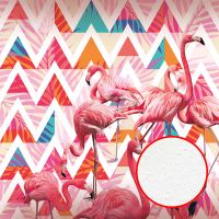 Фреска Ortograf Paradise 32233 Фактура бархат FX Флизелин (2,7*2,7) Розовый/Разноцветный, Птицы/Геометрия — фото 1, Фрески